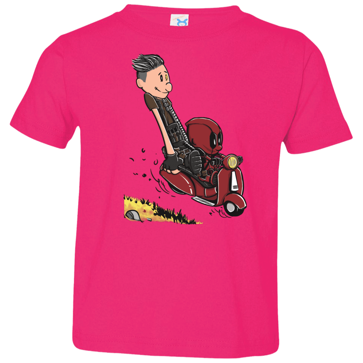 T-Shirts Hot Pink / 2T Calvin & Deadpool Toddler Premium T-Shirt