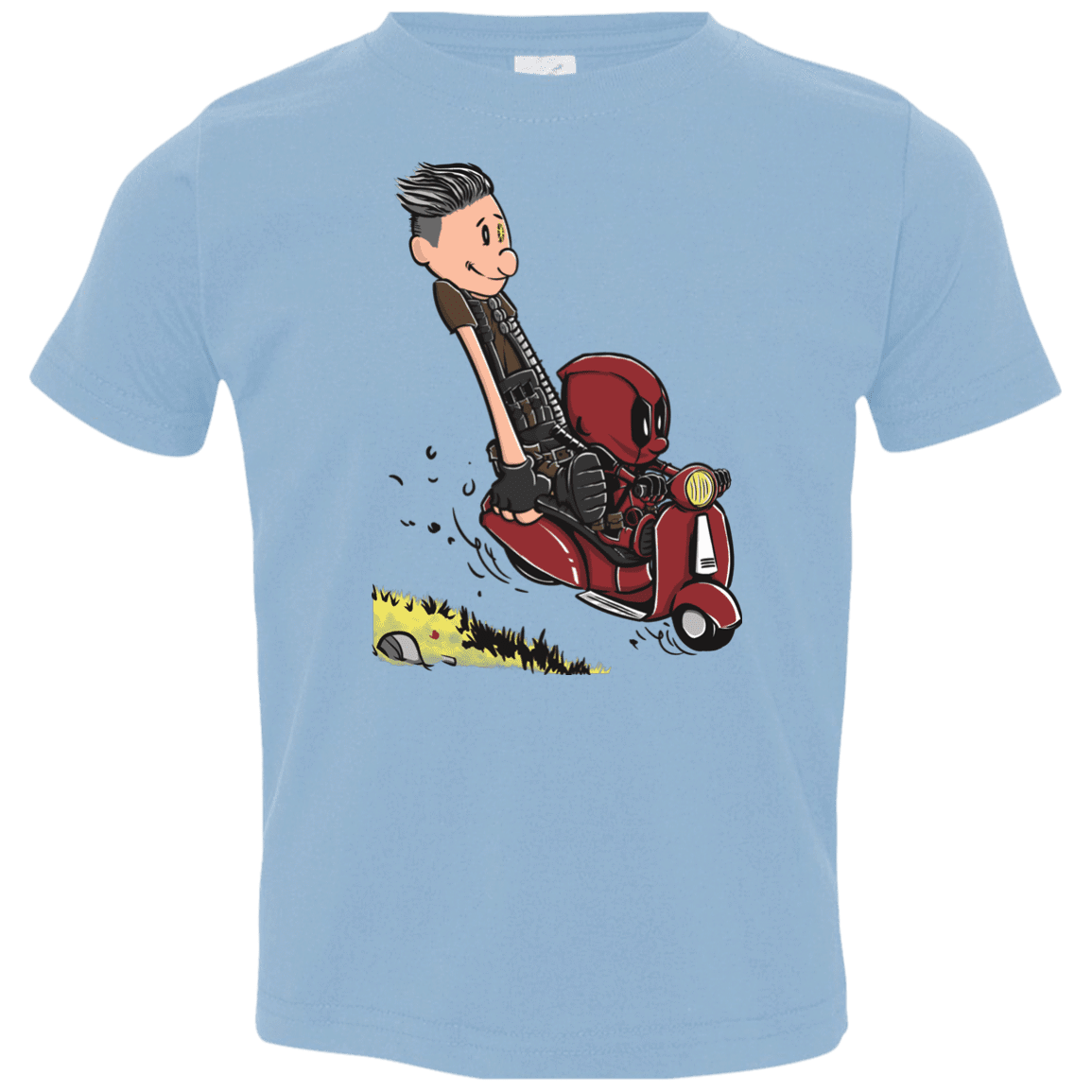 T-Shirts Light Blue / 2T Calvin & Deadpool Toddler Premium T-Shirt