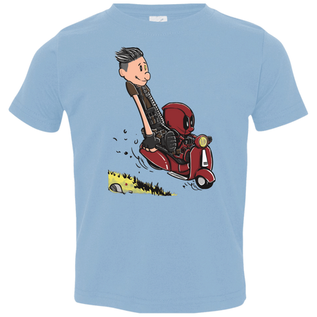 T-Shirts Light Blue / 2T Calvin & Deadpool Toddler Premium T-Shirt