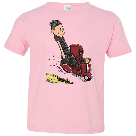 T-Shirts Pink / 2T Calvin & Deadpool Toddler Premium T-Shirt