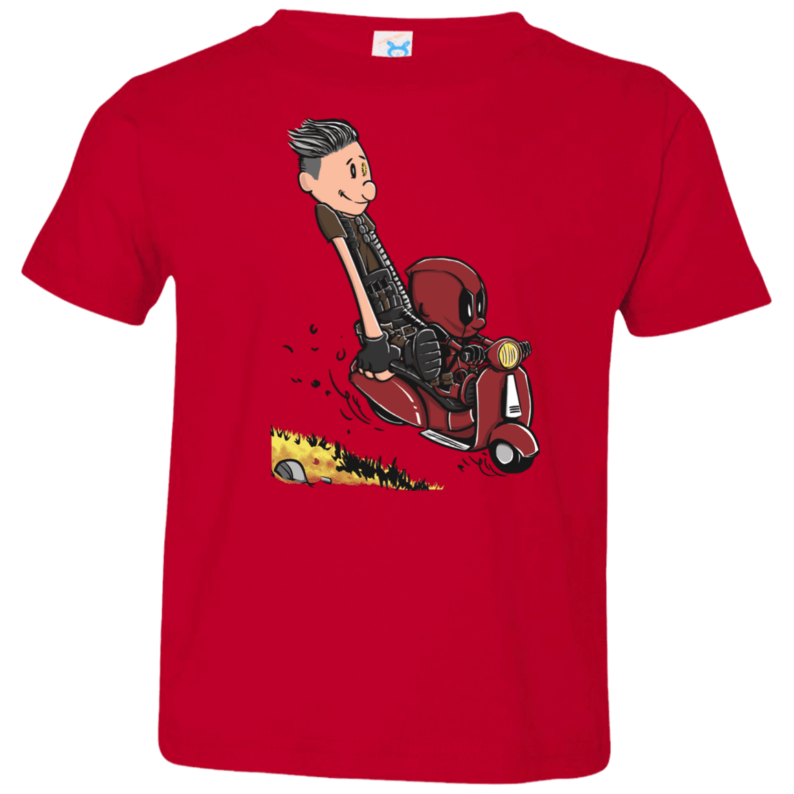 T-Shirts Red / 2T Calvin & Deadpool Toddler Premium T-Shirt