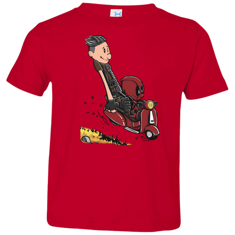 T-Shirts Red / 2T Calvin & Deadpool Toddler Premium T-Shirt