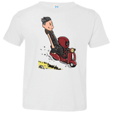 T-Shirts White / 2T Calvin & Deadpool Toddler Premium T-Shirt