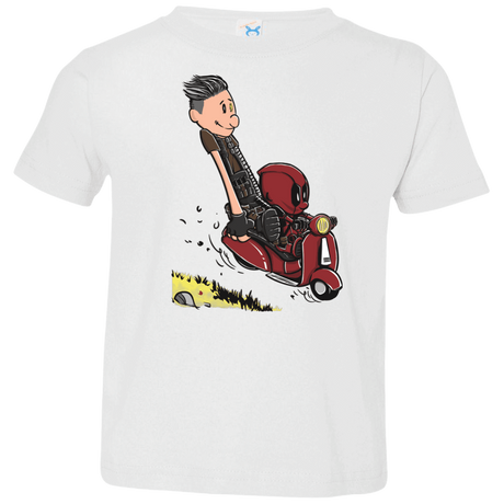 T-Shirts White / 2T Calvin & Deadpool Toddler Premium T-Shirt