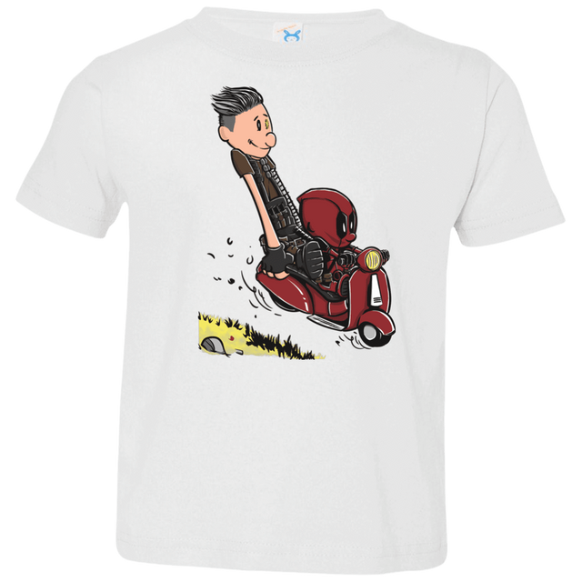 T-Shirts White / 2T Calvin & Deadpool Toddler Premium T-Shirt