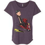 T-Shirts Vintage Purple / X-Small Calvin & Deadpool Triblend Dolman Sleeve