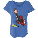 T-Shirts Vintage Royal / X-Small Calvin & Deadpool Triblend Dolman Sleeve