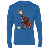 T-Shirts Vintage Royal / X-Small Calvin & Deadpool Triblend Long Sleeve Hoodie Tee