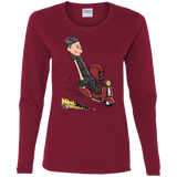 T-Shirts Cardinal / S Calvin & Deadpool Women's Long Sleeve T-Shirt