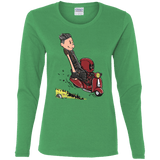 T-Shirts Irish Green / S Calvin & Deadpool Women's Long Sleeve T-Shirt