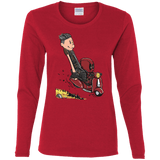 T-Shirts Red / S Calvin & Deadpool Women's Long Sleeve T-Shirt