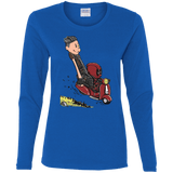T-Shirts Royal / S Calvin & Deadpool Women's Long Sleeve T-Shirt