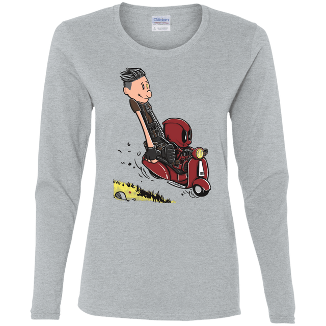 T-Shirts Sport Grey / S Calvin & Deadpool Women's Long Sleeve T-Shirt