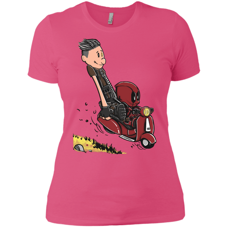 T-Shirts Hot Pink / X-Small Calvin & Deadpool Women's Premium T-Shirt