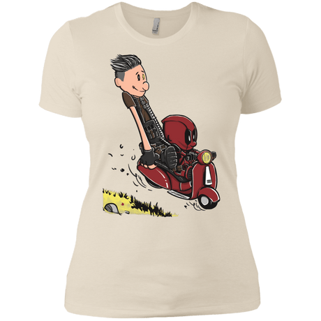 T-Shirts Ivory/ / X-Small Calvin & Deadpool Women's Premium T-Shirt