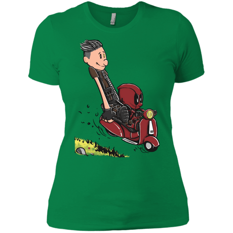 T-Shirts Kelly Green / X-Small Calvin & Deadpool Women's Premium T-Shirt