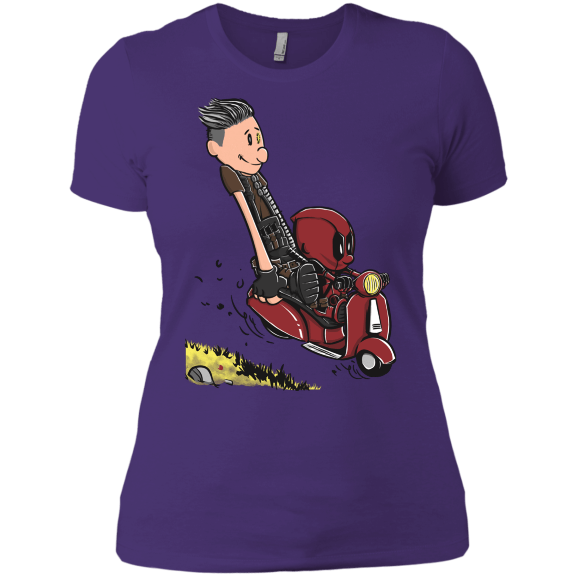 T-Shirts Purple Rush/ / X-Small Calvin & Deadpool Women's Premium T-Shirt