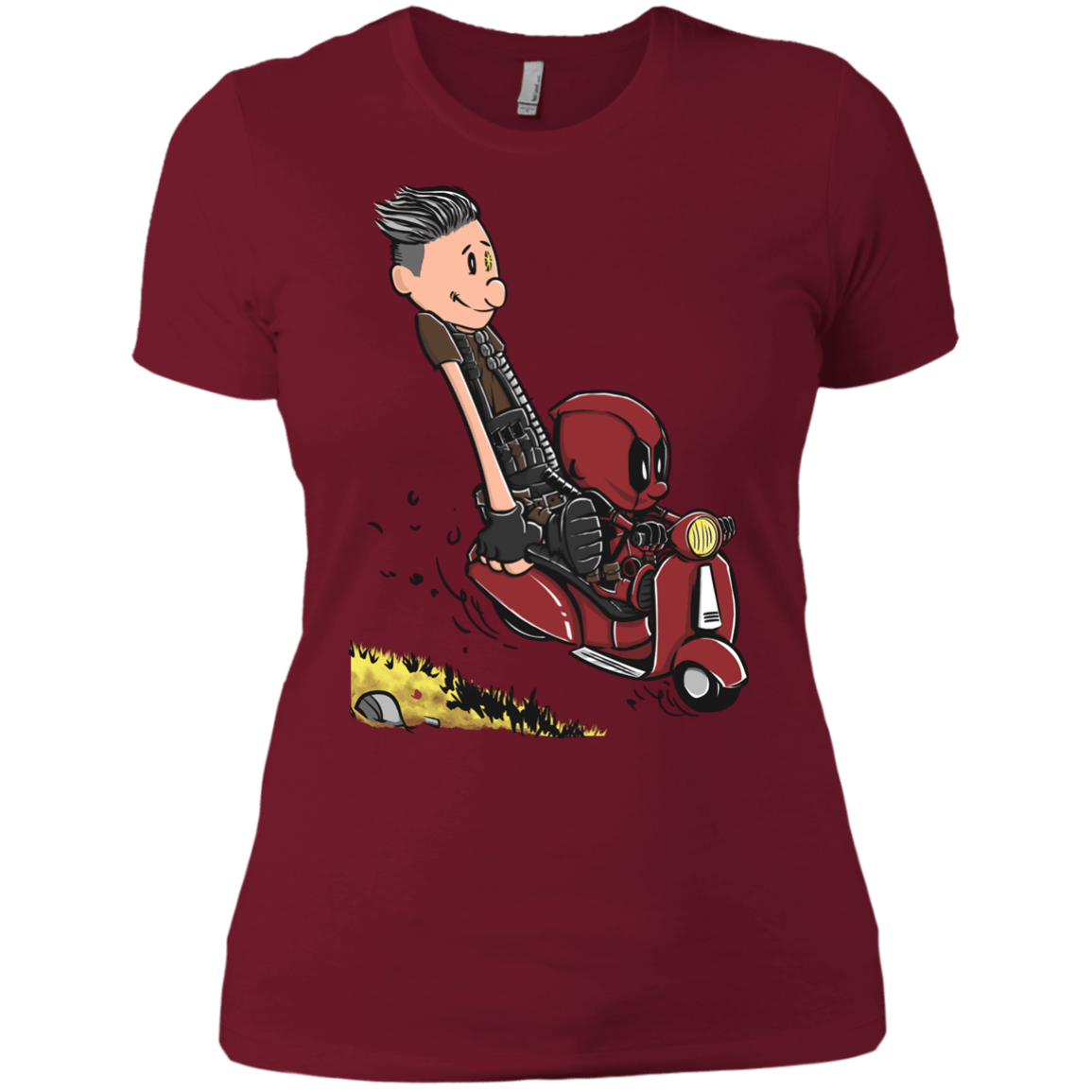 T-Shirts Scarlet / X-Small Calvin & Deadpool Women's Premium T-Shirt