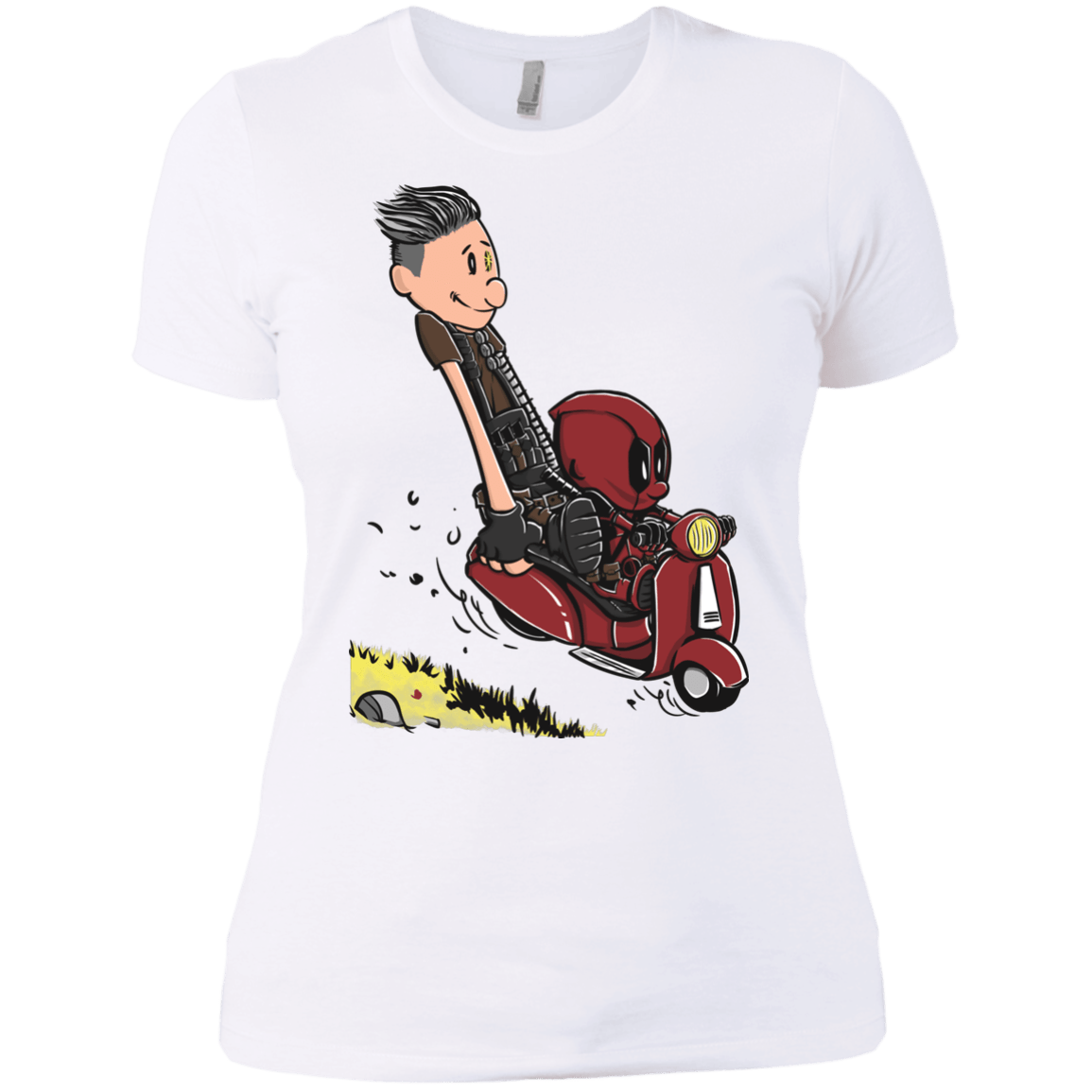 T-Shirts White / X-Small Calvin & Deadpool Women's Premium T-Shirt