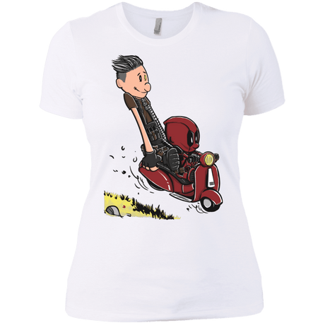 T-Shirts White / X-Small Calvin & Deadpool Women's Premium T-Shirt