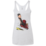T-Shirts Heather White / X-Small Calvin & Deadpool Women's Triblend Racerback Tank