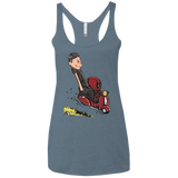 T-Shirts Indigo / X-Small Calvin & Deadpool Women's Triblend Racerback Tank