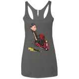 T-Shirts Premium Heather / X-Small Calvin & Deadpool Women's Triblend Racerback Tank