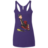 T-Shirts Purple Rush / X-Small Calvin & Deadpool Women's Triblend Racerback Tank