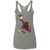 T-Shirts Venetian Grey / X-Small Calvin & Deadpool Women's Triblend Racerback Tank