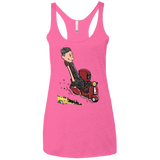 T-Shirts Vintage Pink / X-Small Calvin & Deadpool Women's Triblend Racerback Tank