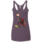 T-Shirts Vintage Purple / X-Small Calvin & Deadpool Women's Triblend Racerback Tank