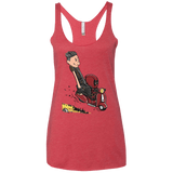 T-Shirts Vintage Red / X-Small Calvin & Deadpool Women's Triblend Racerback Tank
