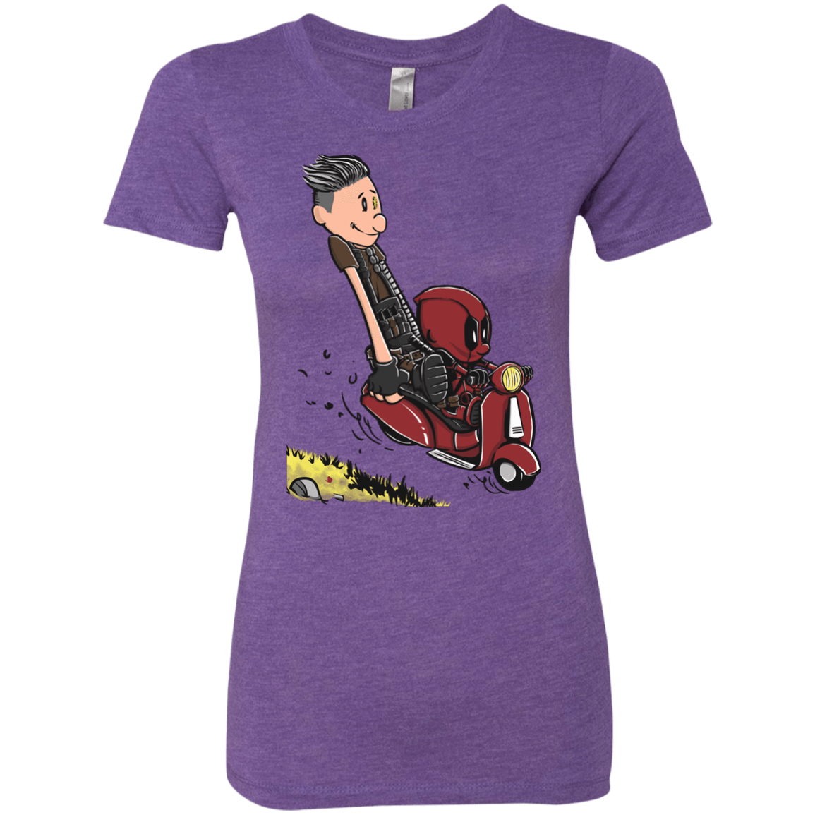 T-Shirts Purple Rush / S Calvin & Deadpool Women's Triblend T-Shirt