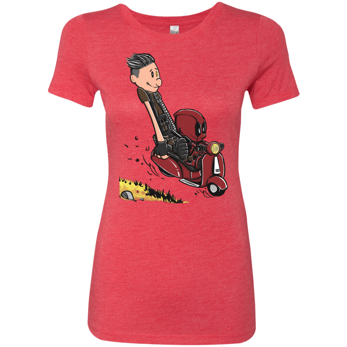 T-Shirts Vintage Red / S Calvin & Deadpool Women's Triblend T-Shirt