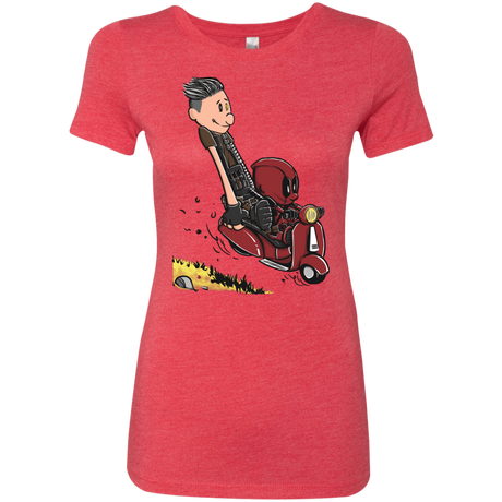 T-Shirts Vintage Red / S Calvin & Deadpool Women's Triblend T-Shirt