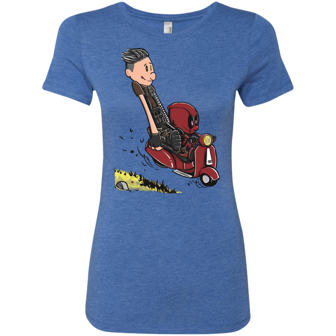 T-Shirts Vintage Royal / S Calvin & Deadpool Women's Triblend T-Shirt