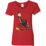 T-Shirts Red / S Calvin & Deadpool Women's V-Neck T-Shirt