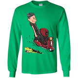 T-Shirts Irish Green / YS Calvin & Deadpool Youth Long Sleeve T-Shirt