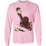 T-Shirts Light Pink / YS Calvin & Deadpool Youth Long Sleeve T-Shirt