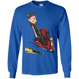 T-Shirts Royal / YS Calvin & Deadpool Youth Long Sleeve T-Shirt