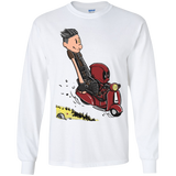 T-Shirts White / YS Calvin & Deadpool Youth Long Sleeve T-Shirt