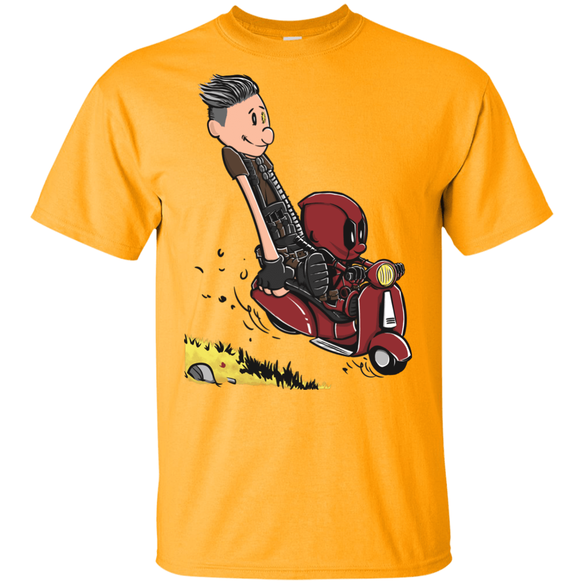 T-Shirts Gold / YXS Calvin & Deadpool Youth T-Shirt