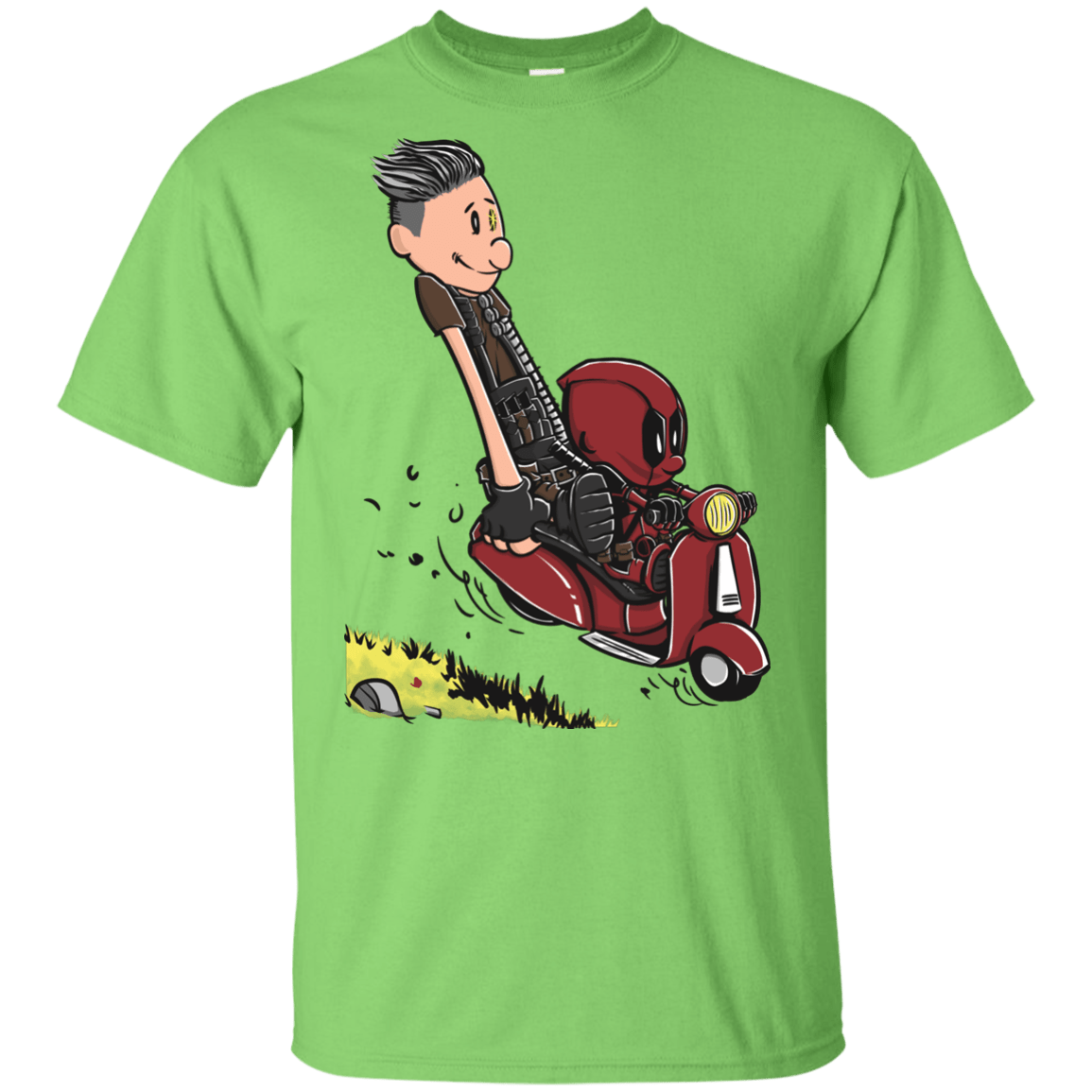 T-Shirts Lime / YXS Calvin & Deadpool Youth T-Shirt