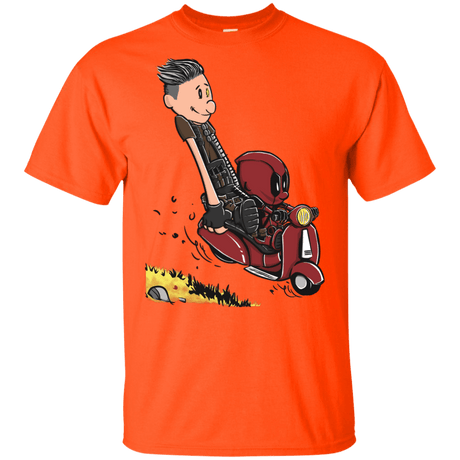 T-Shirts Orange / YXS Calvin & Deadpool Youth T-Shirt