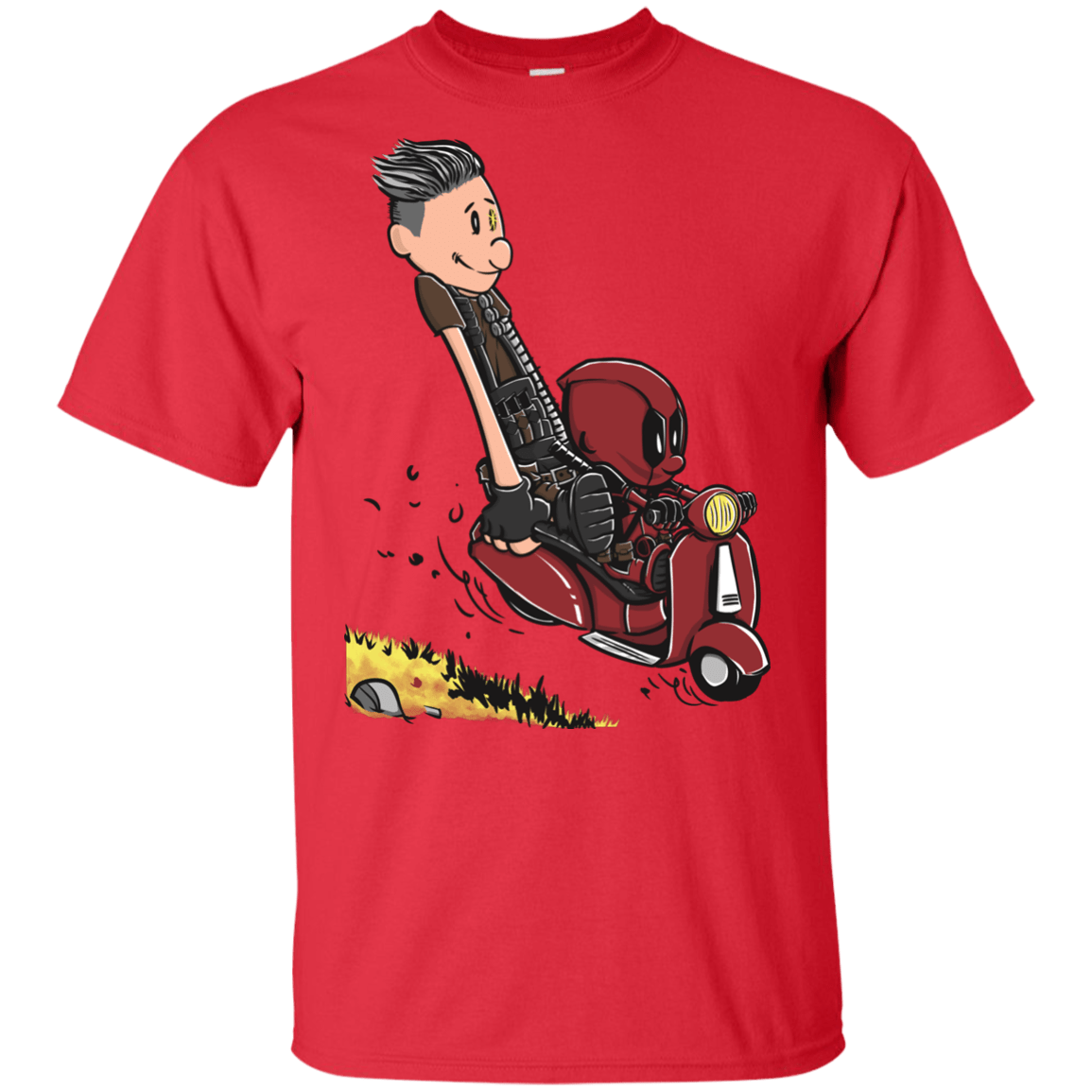 T-Shirts Red / YXS Calvin & Deadpool Youth T-Shirt