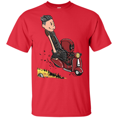 T-Shirts Red / YXS Calvin & Deadpool Youth T-Shirt