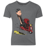 T-Shirts Premium Heather / YXS Calvin & Deadpool Youth Triblend T-Shirt