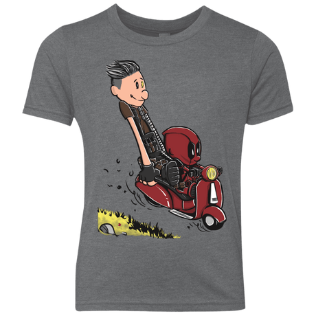 T-Shirts Premium Heather / YXS Calvin & Deadpool Youth Triblend T-Shirt