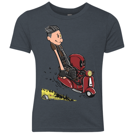 T-Shirts Vintage Navy / YXS Calvin & Deadpool Youth Triblend T-Shirt