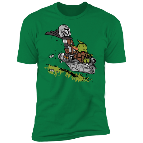 T-Shirts Kelly Green / S Calvin Yoda Mandalorian Men's Premium T-Shirt